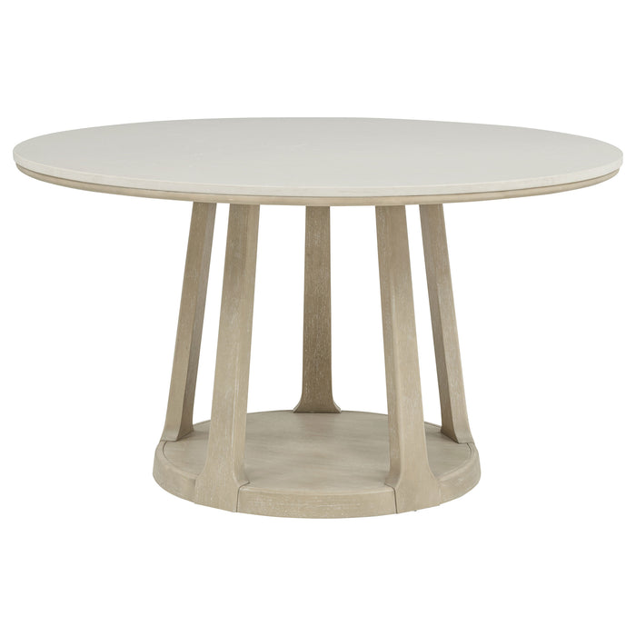 Lucaire 54-inch Round Cultured Marble Dining Table Sandstone