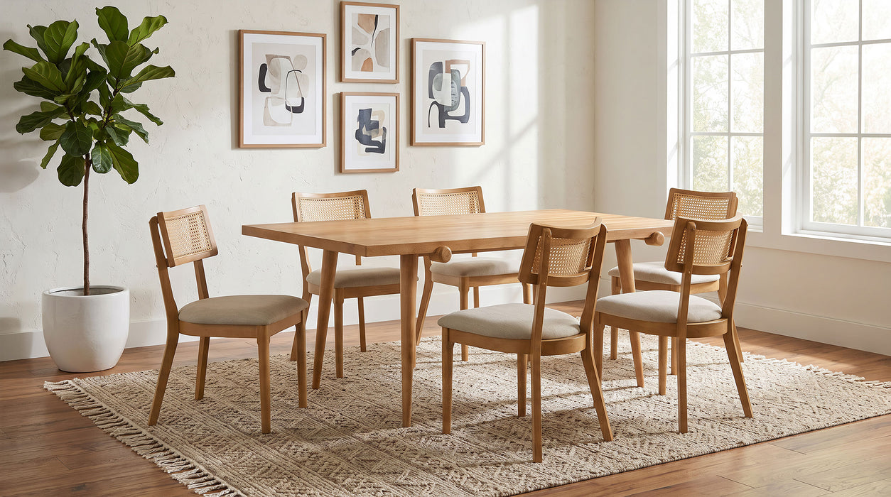 Fabra 79-inch Rectangular Wood Dining Table Honey