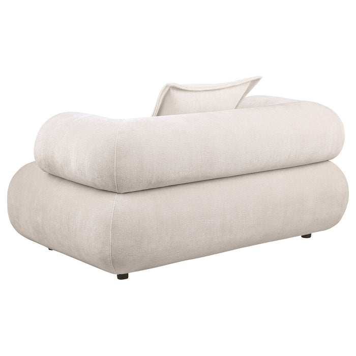 Eskola Chenille Accent Chair with Rounded Shelter Arms Ivory