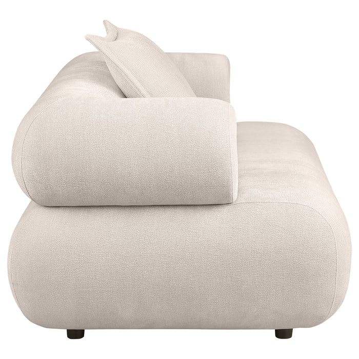 Eskola Chenille Accent Chair with Rounded Shelter Arms Ivory