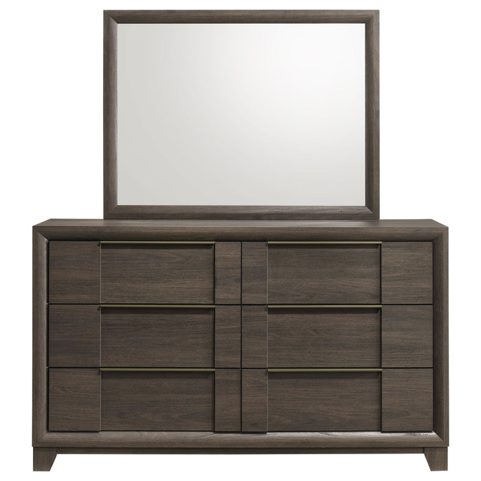 Farre 6-drawer Dresser with Mirror Dark Brown