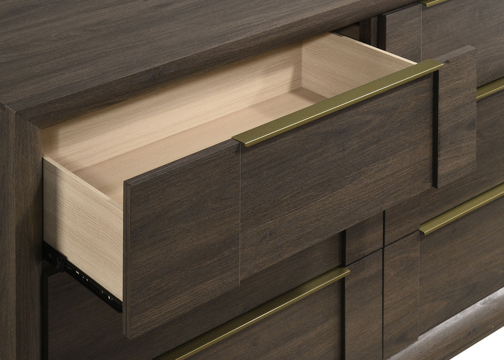 Farre 6-drawer Dresser with Mirror Dark Brown