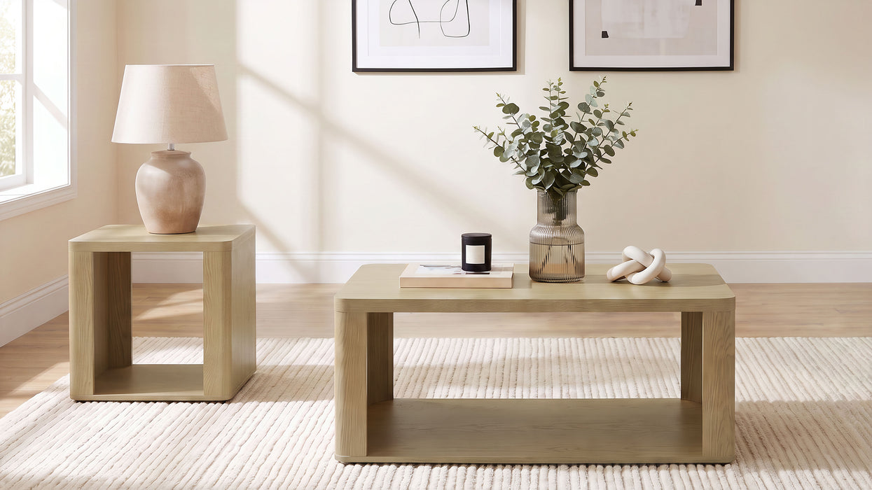 Alsina Square End Table with Open Shelf Greige
