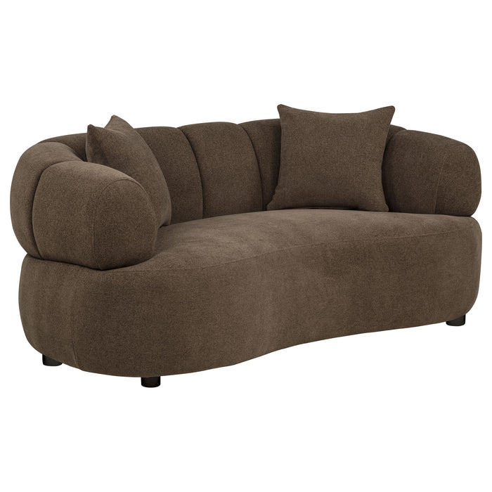 Casarin Fabric 2-Piece Channel-Back Sofa Set Brown