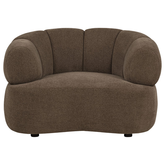 Casarin Fabric Channel-Back Accent Chair Brown