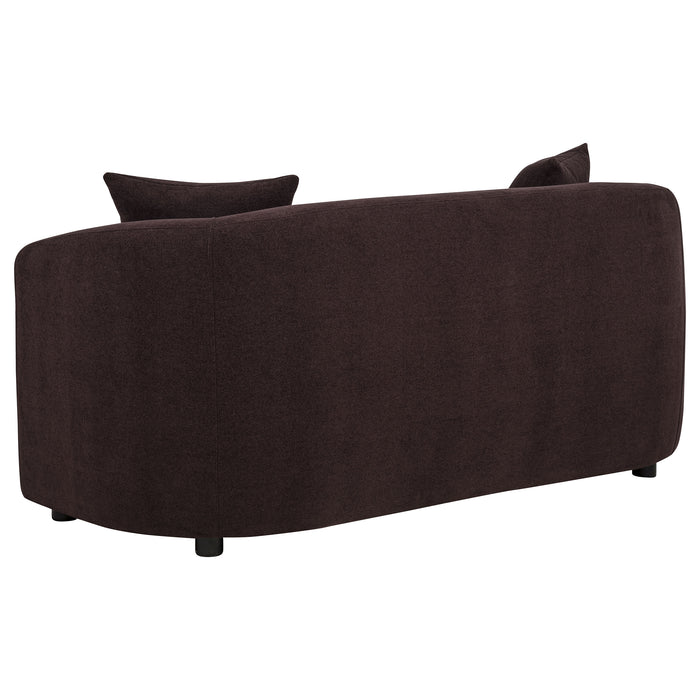Delroy 2-Piece Stationary Sofa Set Aubergine Polyester Upholstery