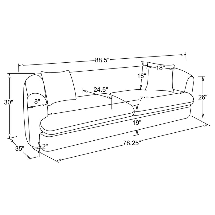Delroy 3-Piece Stationary Sofa Set Aubergine Polyester Upholstery