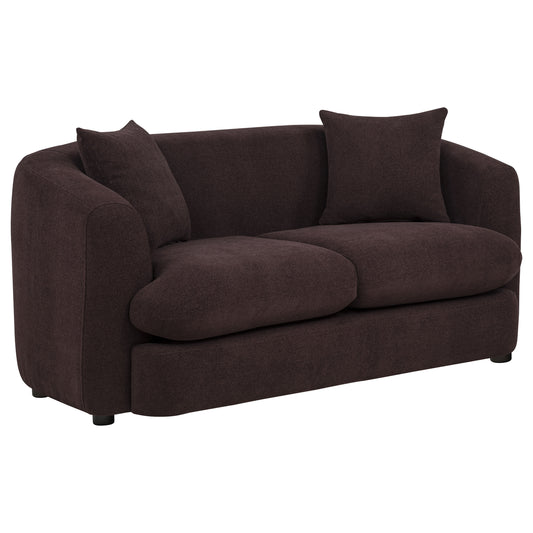 Delroy 2-Seat Stationary Loveseat Aubergine Polyester Upholstery