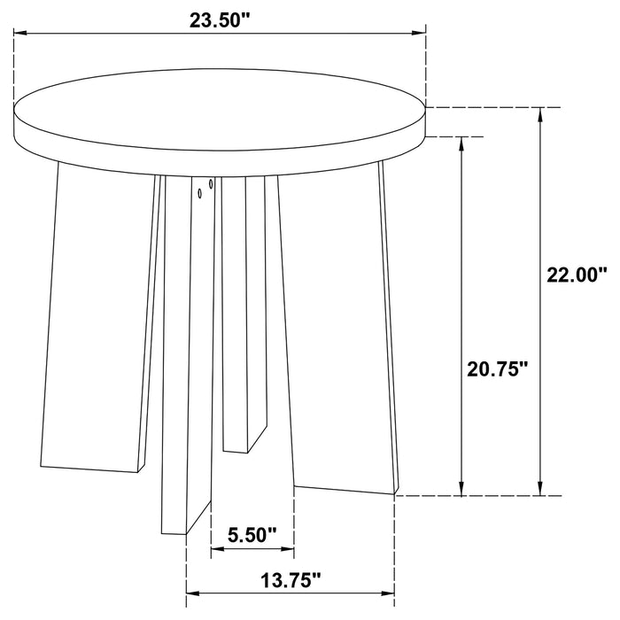 Strouse 2-Piece Round Coffee and End Table Set in Dark Walnut