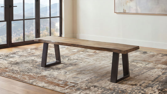 Selwyn Live Edge Solid Wood Dining Bench Light Sheesham