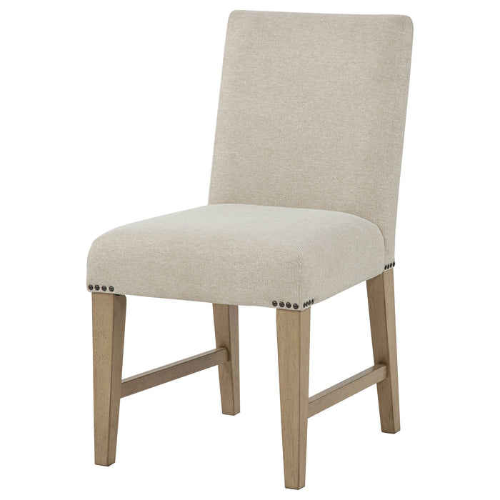 Naser Parsons Dining Side Chair Beige and Light Oak (Set of 2)