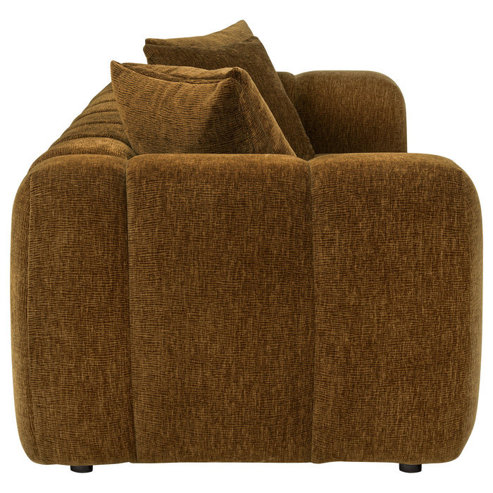 Lazaro Fabric Upholstered Wide Channel Sofa Bronze