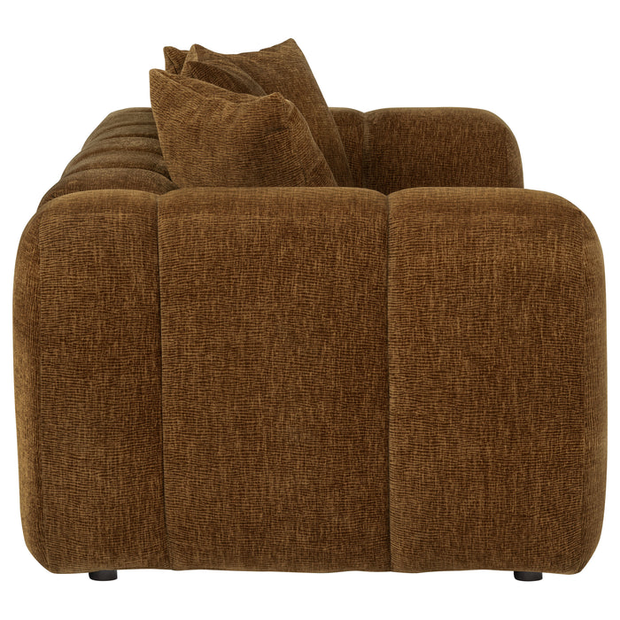 Lazaro 2-piece Fabric Upholstered Wide Channel Sofa Set Bronze