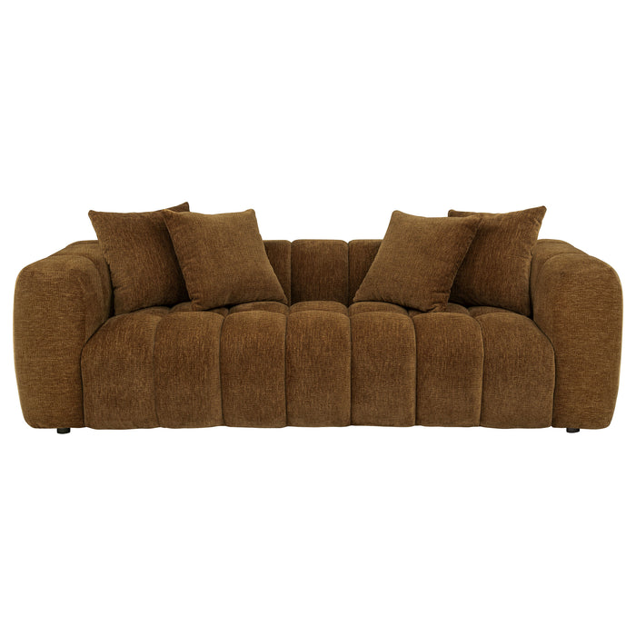 Lazaro 3-piece Fabric Upholstered Wide Channel Sofa Set Bronze
