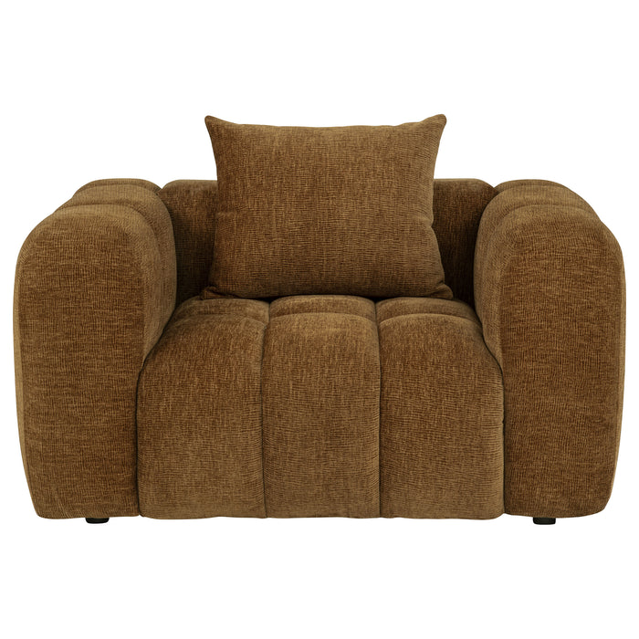 Lazaro 3-piece Fabric Upholstered Wide Channel Sofa Set Bronze