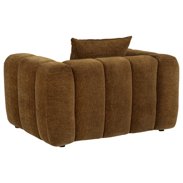 Lazaro 3-piece Fabric Upholstered Wide Channel Sofa Set Bronze