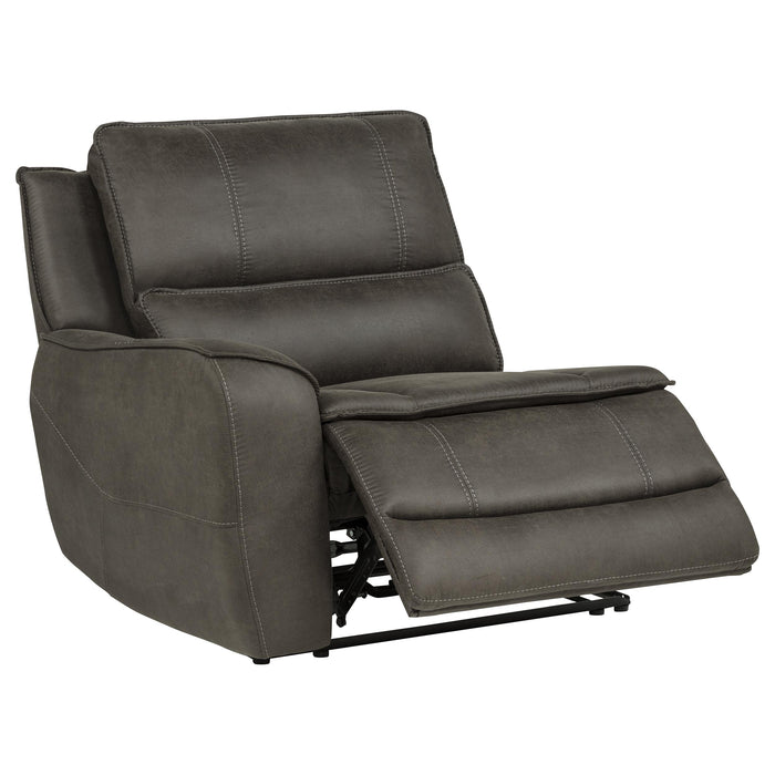 Marcell 5-Piece L-Shaped Modular Power Reclining Sectional Sofa Grey