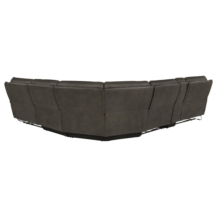 Marcell 6-Piece L-Shaped Power Reclining Sectional with Console Grey