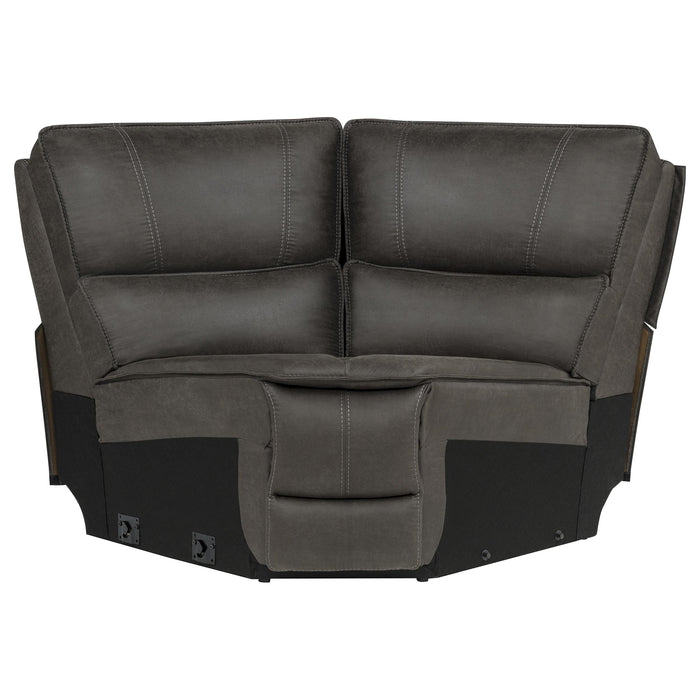 Marcell 6-Piece L-Shaped Power Reclining Sectional with Console Grey