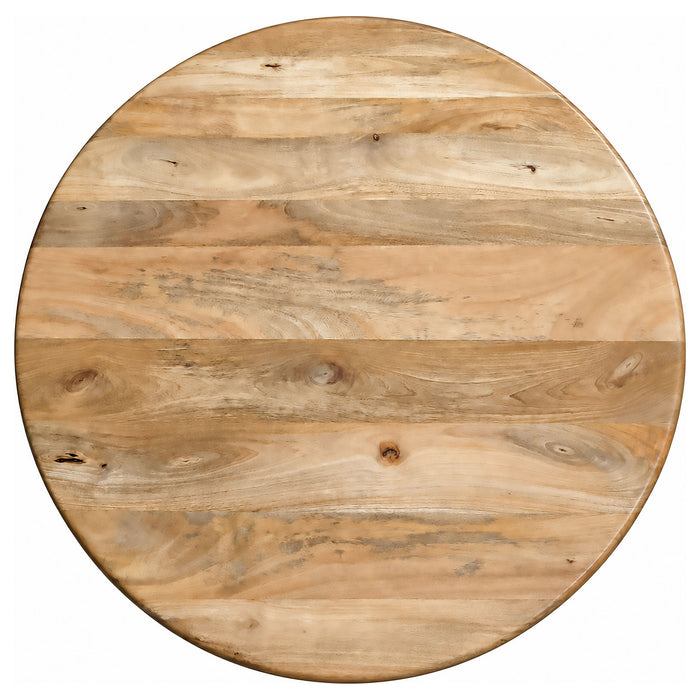 Dale Sculptural Round Solid Mango Wood Coffee Table Natural Mango