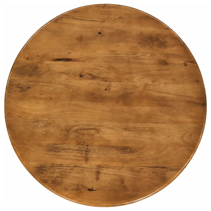 Dale 2-Piece Round Mango Wood Coffee and End Table Set Honey Mango