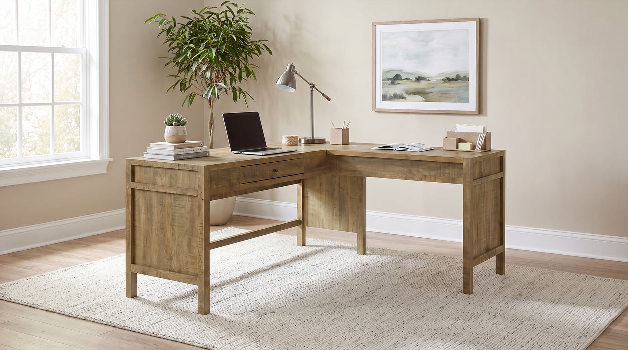 Hogan 1-drawer Lift Top L-shape Computer Writing Desk Mango