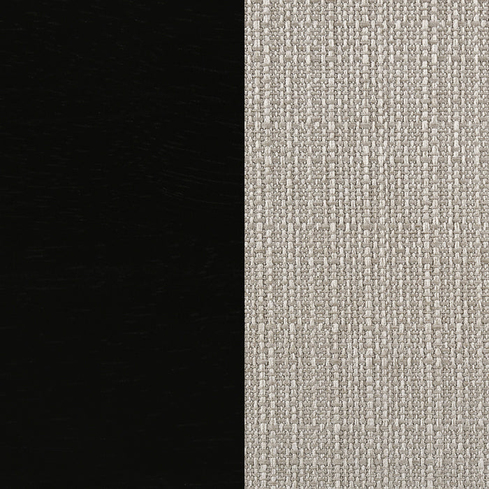 Sykes Fabric Upholstered Ladder Back Side Chair Black and Beige (Set of 2)