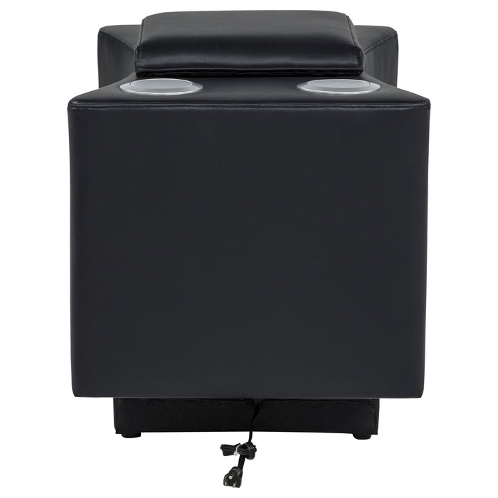 Madden Faux Leather Bluetooth Audio Console with Power Outlet Black