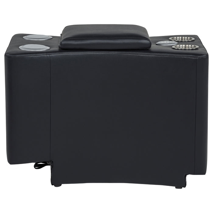 Madden Faux Leather Bluetooth Audio Console with Power Outlet Black