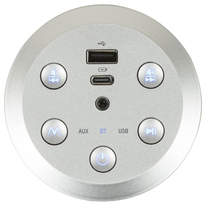 Madden Faux Leather Bluetooth Audio Console with Power Outlet Black