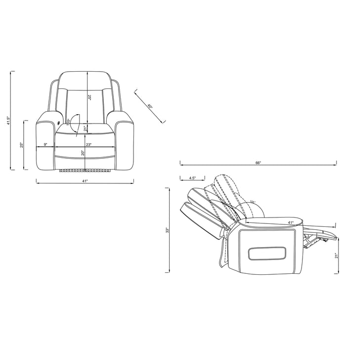 Rojas Dual Power Recliner with Cupholder Storage and LED Lighting Greige