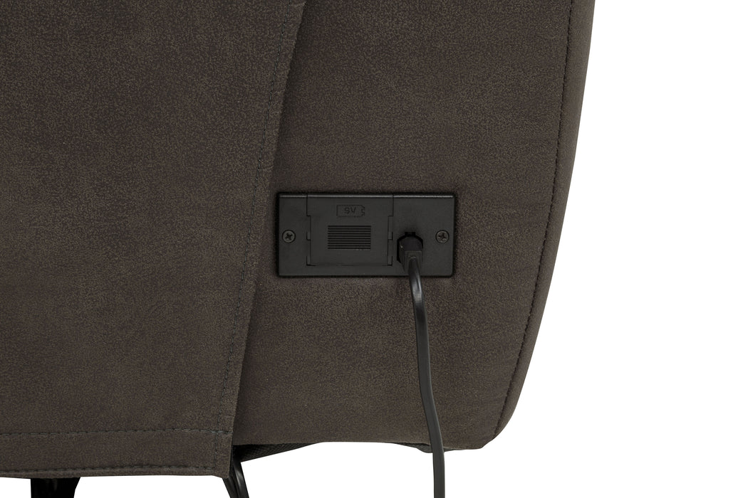 Marcell 5-Piece 3-Seat Power Home Theater Seating with Dual Consoles Grey